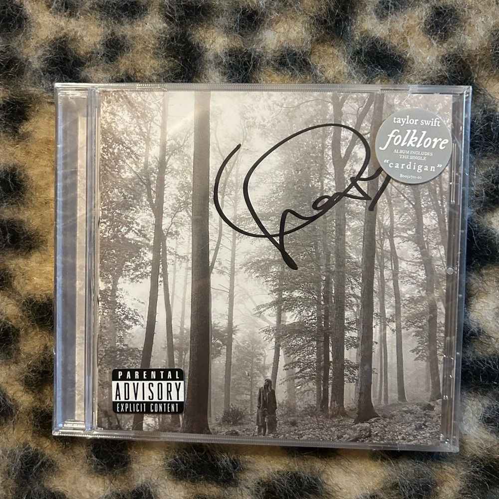 authentic signed taylor swift folklore cd - original cover and stickers, sealed